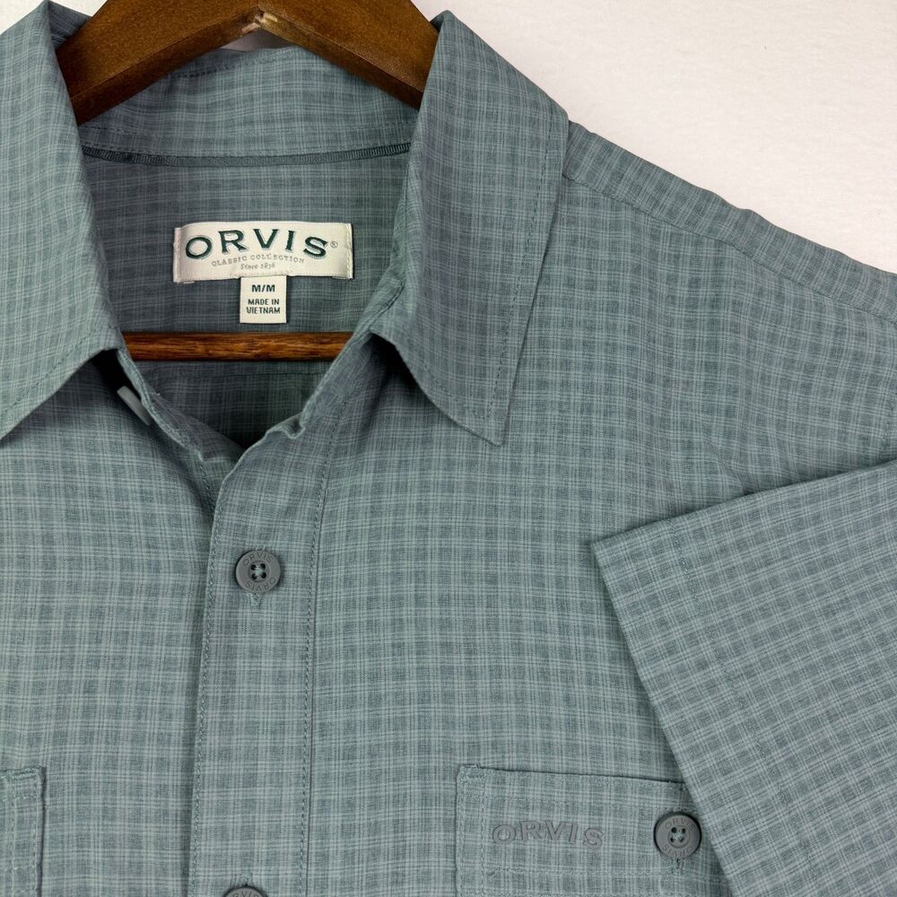 Orvis Plaid Short Sleeve Button Front Shirt M